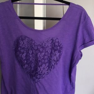 Lace heart T-shirt